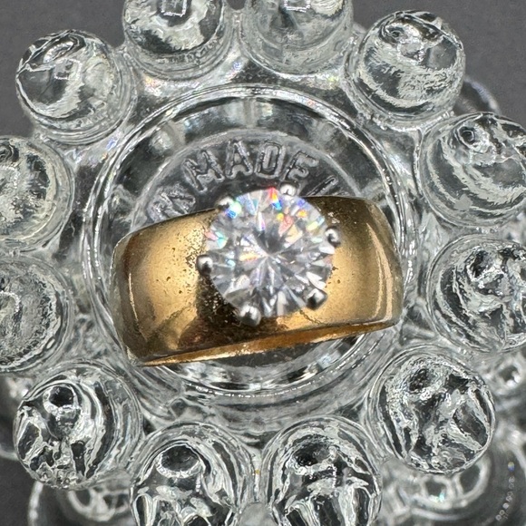 Vintage Princess Ring with Classic Prong Set CZ Marked 14Kt G.E ESPO - Picture 4 of 11